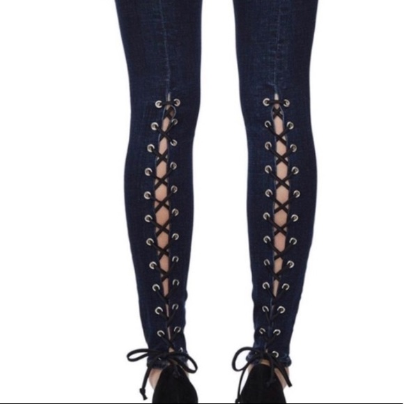 NWT Good American Good Legs Lace Up Back Jeans Sz 18 - Picture 15 of 16